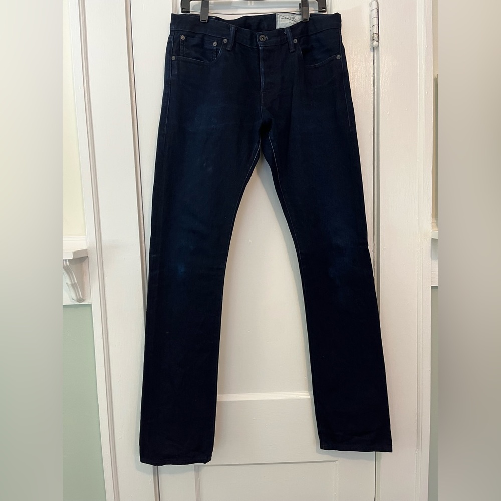 RGT Rouge Territory raw salvage skinny signature six pocket button fly jeans